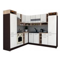 Bucatarie de Colt COSSY NEW ST. 230-250, Wenge / Decor 8508
